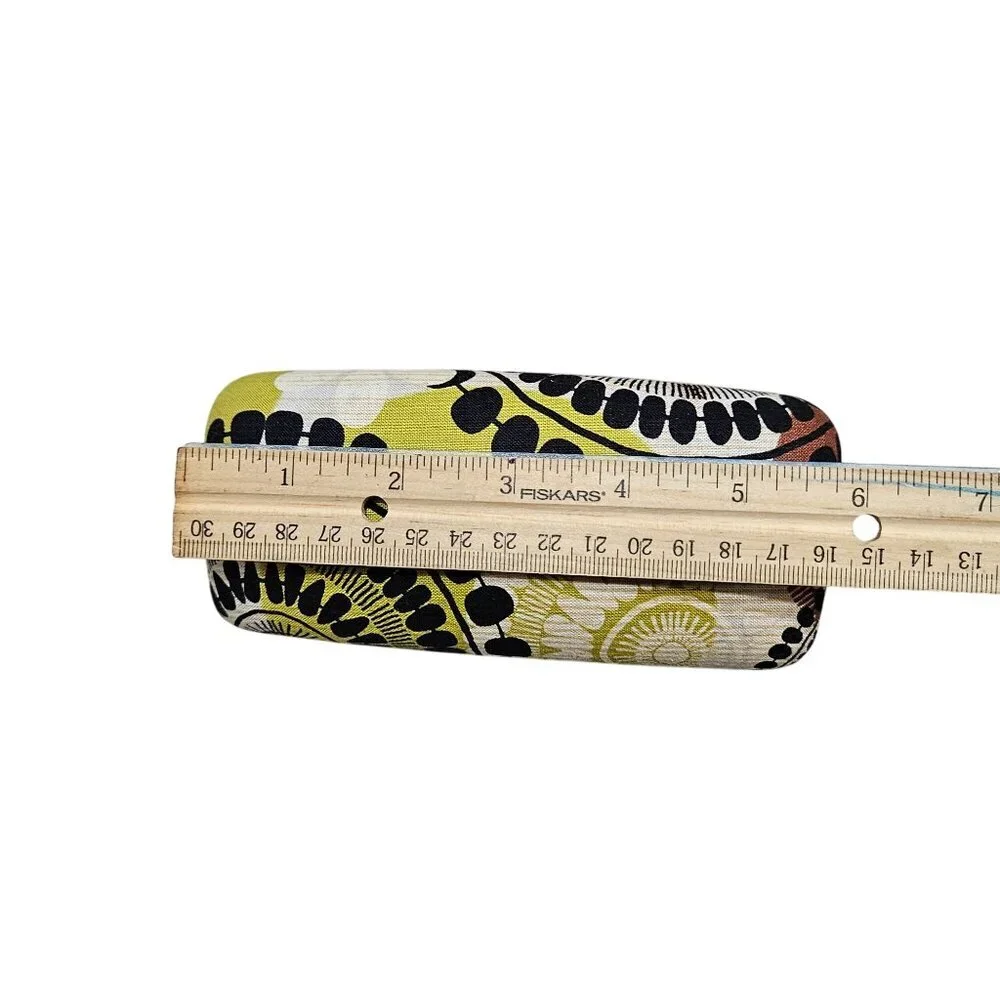 Vera Bradley Hard Eyeglass Case With Floral Pattern In Yellow Black Brown Fabric